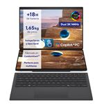 Ordenador portátil Asus Zenbook Duo OLED UX8407AA-SN995W Copilot+ PC, Core Ultra 9-386H, 32GB RAM, 1TB SSD, Intel Graphics, Windows 11 Home, 14" 3K Gris
