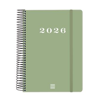 Agenda Finocam Espiral Basics My Ene-Dic 2026 E10 - 155x212 mm 1 Día Página Verde Español - 1