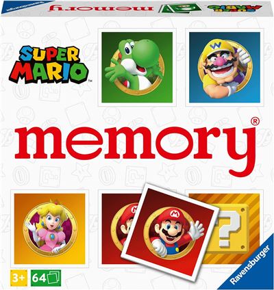 Juego de memoria cartas ravensburger super mario