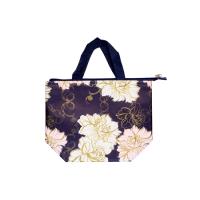 Romantic florals bolsa para la comida con forro aislante azul