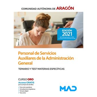 Personal de Servicios Auxiliares de la Administración General de la Comunidad Autónoma de Aragón. Temario y test de materias específicas - 1