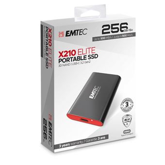 tengo hambre excitación America Disco duro portátil SSD Emtec X210 Elite USB 3.2 256GB - Llave USB -  Comprar en Fnac