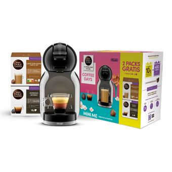 Cafetera espresso automática De'Longhi Mini Me Thermoblock ED155 para cápsulas Nescafé Dolce Gusto + 2 packs de café