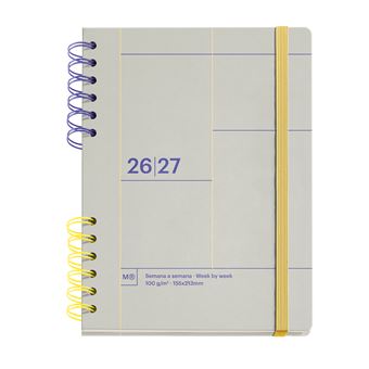 Agenda Escolar Miquelrius Plus Wire-O Semana Vista Gris Back To Basics 2026-27 - 1