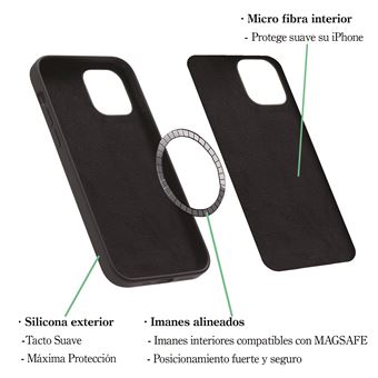 Funda de silicona antigolpes para iPhone 14 Pro Max, carcasa de fibra de  carbono para iPhone