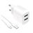 Kit Cargador de pared Puro Pro Lite 10W + Cable USB-A a USB-C 1m Blanco