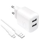 Kit Cargador de pared Puro Pro Lite 10W + Cable USB-A a USB-C 1m Blanco