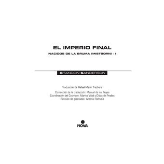 El imperio final (Nacidos de la bruma [Mistborn] 1) - Brandon Sanderson,  Rafael Marín Trechera, Rafael Martín Trechera -5% en libros