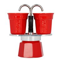 Cafetera italiana Bialetti Mini Express Rojo + 2 Tazas