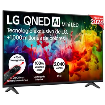 TV QNED LG 43" 43QNED72B6B evo MiniLED AI 4K UHD 2026 Smart TV