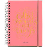 Agenda escolar 2020-2021 Miquelrius Happy Letters Collect Moments Plus d/p rígida espiral rosa