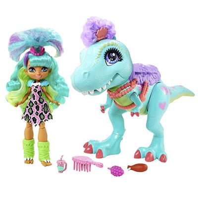 Cave Club Muñeca con mascota dinosaurio azul figura hasbro tyrasaurus rockelle mattel