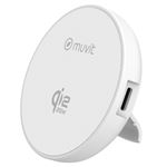 Cargador inalámbrico Muvit for change Qi2 25W con soporte Blanco