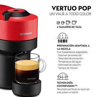 Cafetera de cápsulas Nespresso Krups Vertuo Pop Rojo - Comprar en Fnac