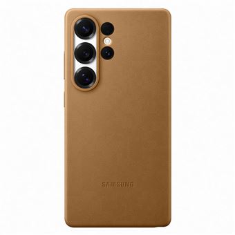 Funda Samsung de cuero vegano Camel dorado para Galaxy S25 Ultra
