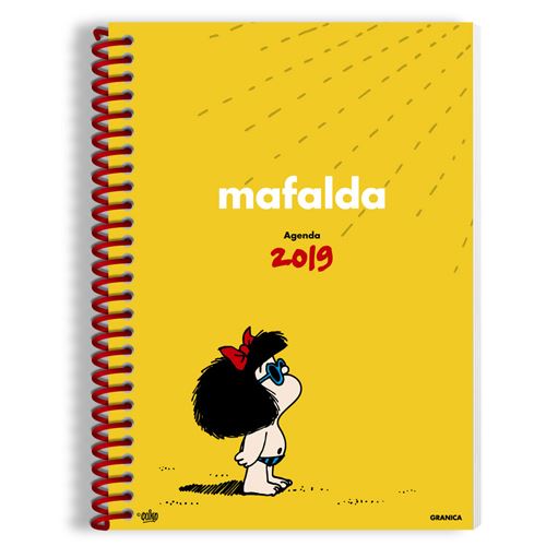 Agenda anual Granica Mafalda 2019 Semana vista anillada amarilla