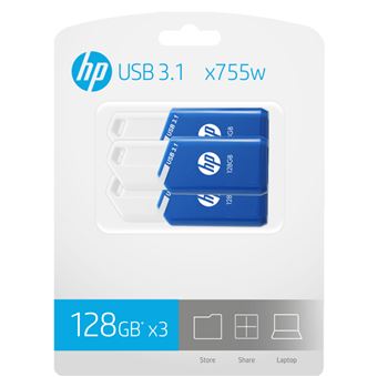Set 3 Pendrive Memoria USB 3.1 HP x755w 128GB