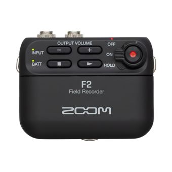 Grabadora de campo Zoom F2/B + Micrófono Lavalier Negro