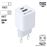 Cargador de pared Muvit for change BiooFnix GaN 1 USB QC 3.0 18W + Tipo C PD65W Blanco
