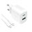 Kit Cargador de pared Puro Pro Lite 20W + Cable USB-A a USB-C 1,2m Blanco
