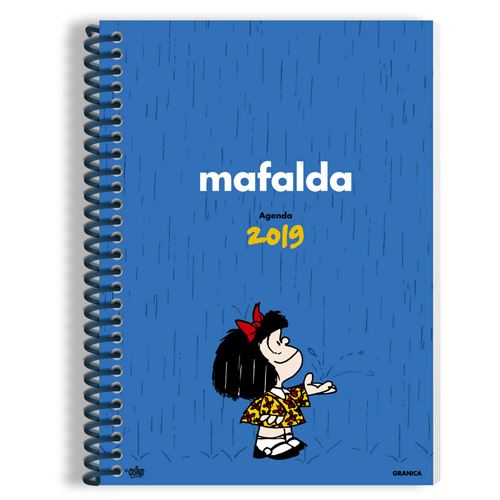 Agenda anual Granica Mafalda 2019 Semana vista anillada azul