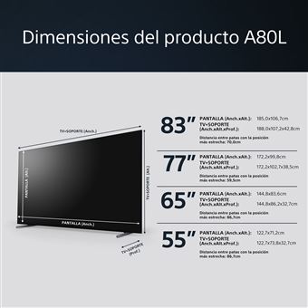 Pantalla Smart TV Sony OLED de 65 pulgadas 4 K XR-65A80L con