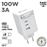 Cargador de pared de Muvit for change con cable retráctil USB-C Power Delivery 100W 2 USB-C y 1 USB Blanco