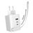 Cargador de pared de Muvit for change con cable retráctil USB-C Power Delivery 100W 2 USB-C y 1 USB Blanco