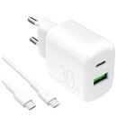 Kit Cargador de pared Puro Pro Lite 30W + Cable USB-A a USB-C 1,2m Blanco