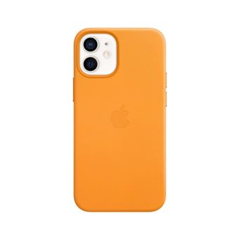 Funda de piel Apple Naranja para iPhone 12 Mini
