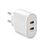 Cargador SBS 2x USB-C Power Delivery 45W Blanco