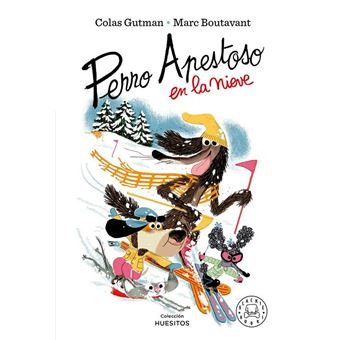 Perro apestoso en la nieve