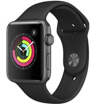 Apple Watch S3 42mm GPS Caja de aluminio en gris espacial y correa deportiva Negro