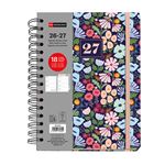 Agenda 18 Meses Miquelrius Plus Wire-o Semana Vista Black Bloom 2026-27