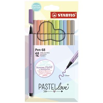 Estuche con 12 rotuladores Premium STABILO Pen 68 Pastel Love Collection  punta media - Fieltro - Los mejores precios