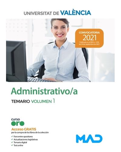 Administrativo/a de la Universitat de València. Temario volumen 1
