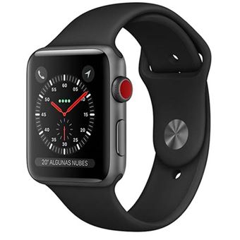 Apple Watch S3 38mm LTE Caja de aluminio en gris espacial y correa  deportiva Negro - Reloj conectado - Comprar al mejor precio | Fnac