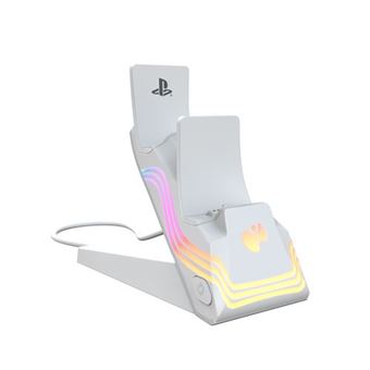 Cargador dual PDP Afterglow Wave Blanco para PS5