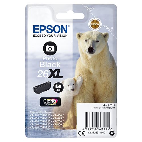 Cartucho De Tinta Negro Photo Epson 26Xl C13T26314012