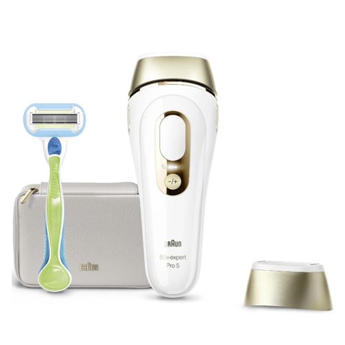 Depiladora De Luz Pulsada Braun Silk-expert Pro 5 L5052 Blanco Y Dorado