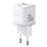 Cargador de pared compacto Baseus Palm Fast Charger USB-C/USB-A 30W EU Blanco