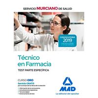 Técnico en Farmacia del Servicio Murciano de Salud - Test temario parte específica