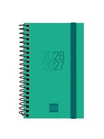 Agenda Curso Finocam Espir Sep 2026 - Ago 2027 E3 - 79x127 Mm Semana Vista Horizontal Verde Catalán