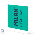 Libreta A4 Encolada, Papel Cuadriculado, 48 Hojas De 95 Gr/m, Colección Milan Nata 624 Since 1918, Verde