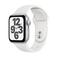 Apple Watch SE 40 mm GPS, Caja de aluminio en plata y correa deportiva Blanco