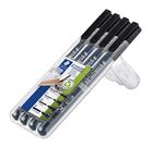 Set De 4 Rotuladores Permanentes Staedtler Lumocolor Puntas S,f,m,b Negro