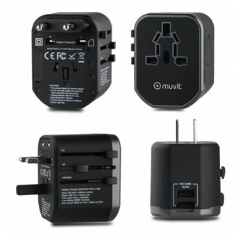 Adaptador de viaje Muvit Universal 2USB