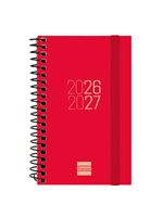 Agenda Curso Finocam Espir Sep 2026 - Ago 2027 E3 - 79x127 Mm Semana Vista Horizontal Rojo Catalán