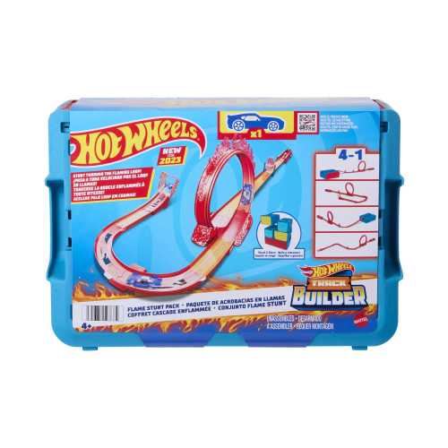 Hot Wheels Track Builder Acrobacias en Llamas Circuito de coches