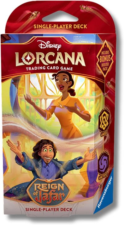 Disney lorcana tcg reign of jafar tiana y bruno ámbar-amatista